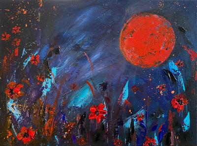 Beneath The Blood Moon Original Painting